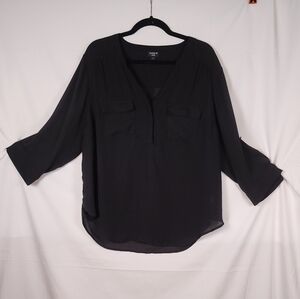 Torrid Black V-Neck Blouse